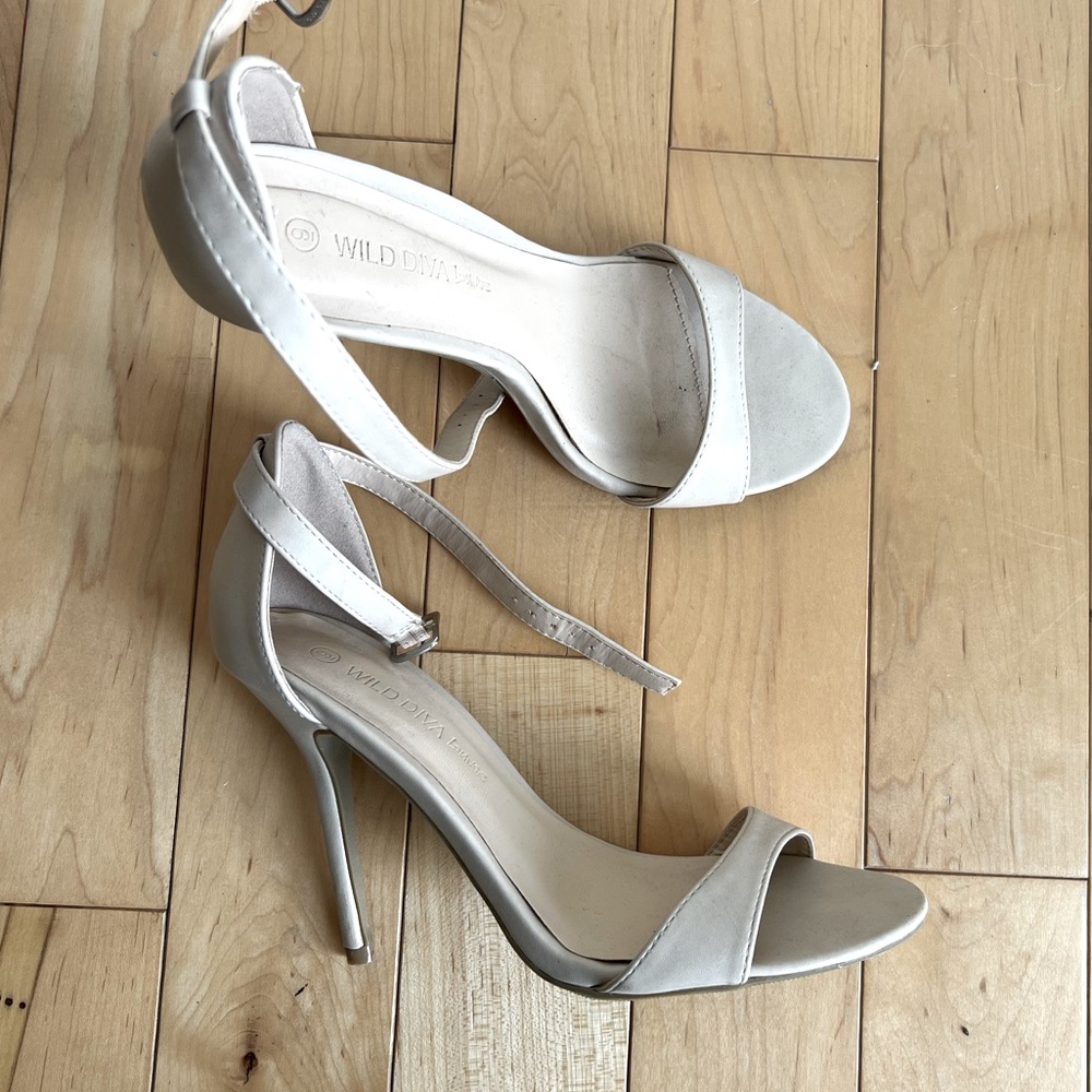 Beige Strappy Heels